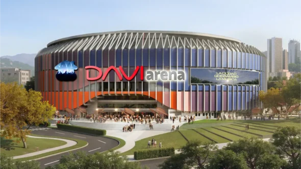 Render del DAVIarena en Medellín para conciertos y eventos